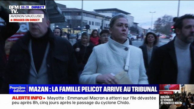 Verdict du procès des viols de Mazan: Caroline, Florian et David, les enfants de Gisèle Pelicot arrivent au tribunal d'Avignon