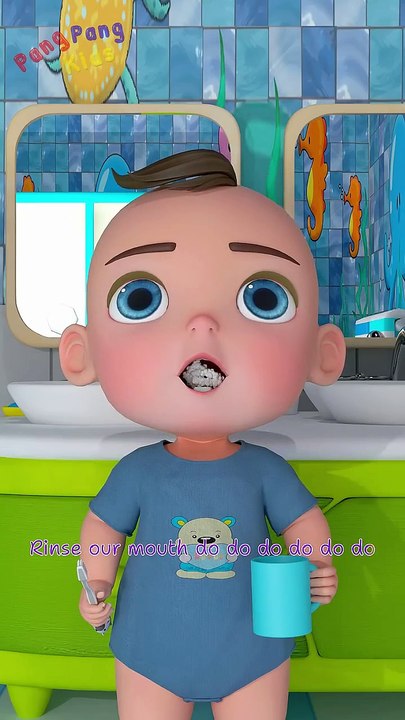 Brush Teeth Song - PangPang Kids Song Nursery Rhyme Rinse our Mouth
