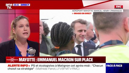 Mayotte: "Si cette catastrophe avait eu lieu dans n'importe quel département de l'Hexagone, le Premier ministre n'aurait jamais été au conseil municipal de Pau", affirme Mathilde Panot (LFI)