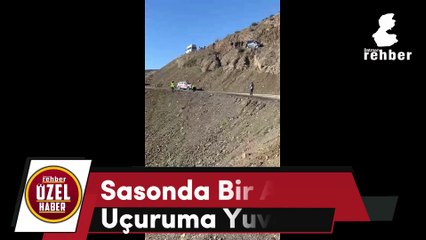 Sason'da Bir Araç  Uçuruma Yuvarlandı