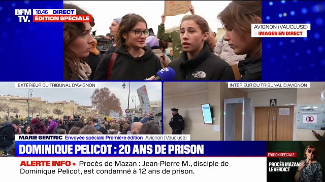 Procès Mazan: C'est vraiment une peine qui n'est pas à la hauteur de la cruauté des actes , les réactions à l'extérieur du tribunal