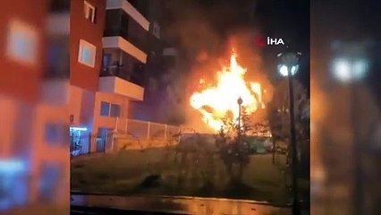 Kırıkkale'de Parkta Şüpheli Yangın! Bank Alevlere Teslim Oldu