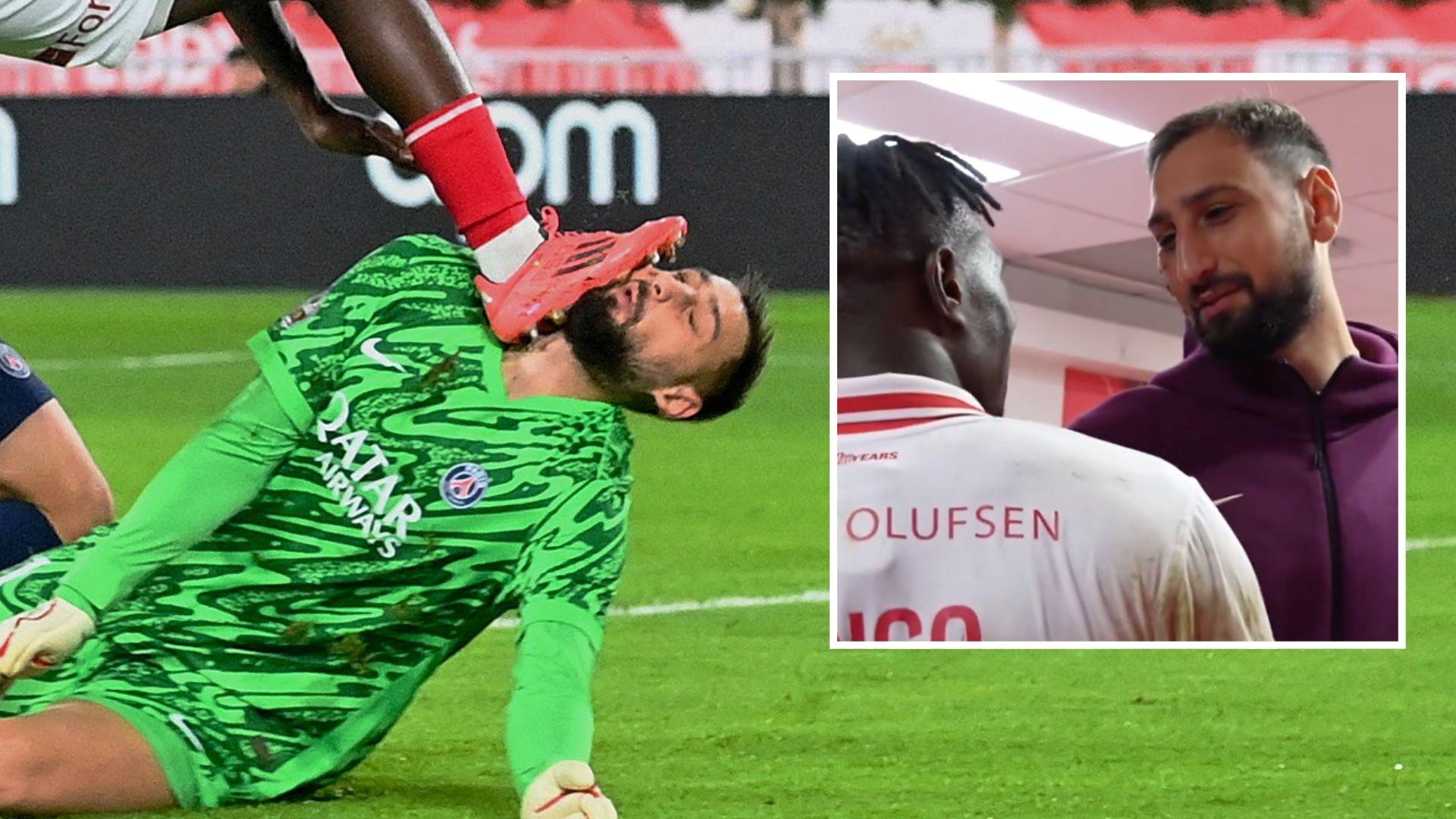 Here's the hard hit Donnarumma took.mp4