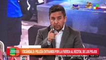 Escándalo: policía entrando por la fuerza al recital de 