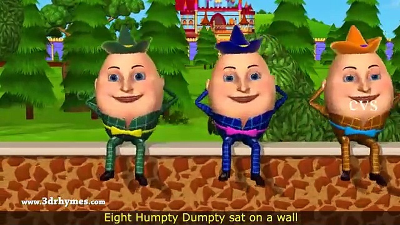 Humpty Dumpty Nursery Rhyme - 3D Animation English Rhymes for children