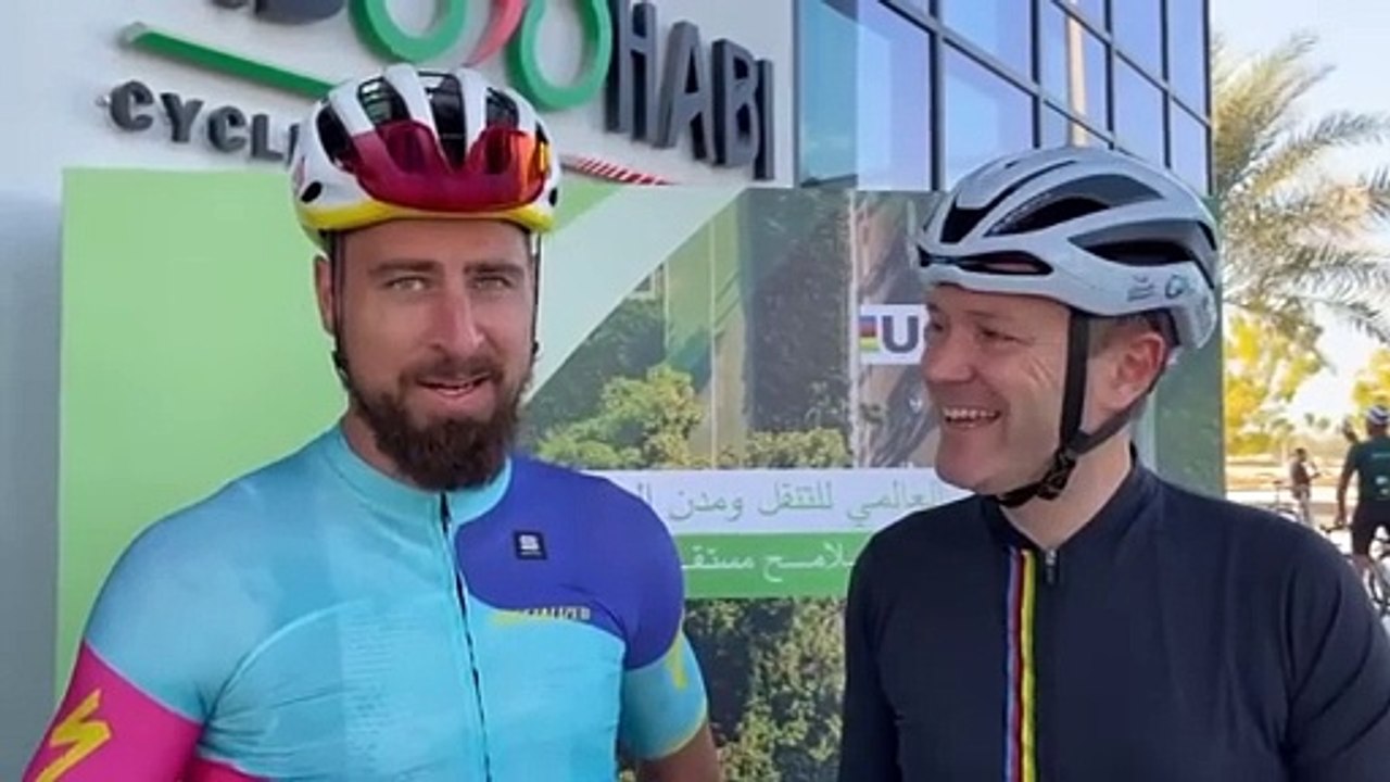 Cyclisme - Route 2024 - David Lappartient, président de l'UCI, et Peter Sagan à Abu Dhabi pour le Forum UCI Mobility & Bike City