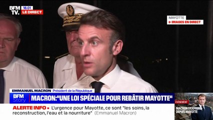 Emmanuel Macron sur les clandestins à Mayotte: "Il faut pas qu'il y ait de distinction quand il s'agit de sauver, d'alimenter et de faire boire"