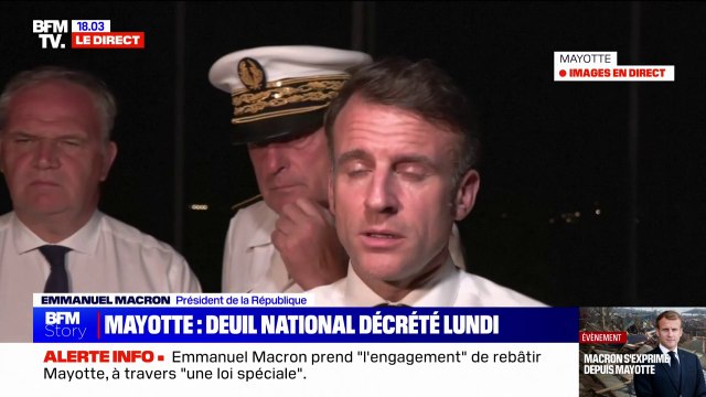 Mayotte: Emmanuel Macron annonce un deuil national le 23 décembre ainsi qu'une minute de silence à 12h