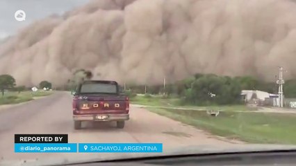 Impressive sand storm in Sachayoj, Argentina