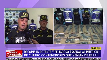 28 armas y miles de municiones, venían ocultas en contenedores procedentes de EEUU