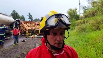 Mortos na BR-163 estavam em carreta carregada com botijões de gás