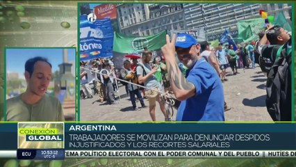 Argentinos se movilizan en rechazo a los despidos injustificados