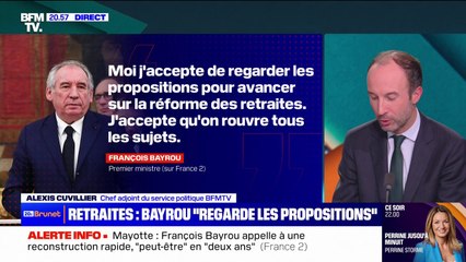 François Bayrou dit accepter "qu'on rouvre tous les sujets" pour "avancer sur la réforme des retraites"