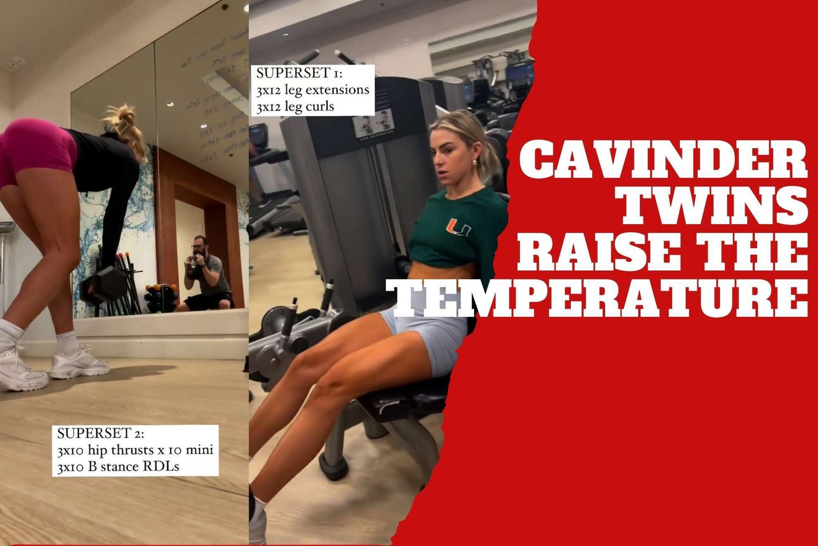 Cavinder twins turn up the heat with intense gym workout