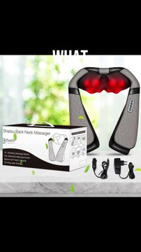 Blue Elf Shiatsu Electric Neck Back Massager Pillow 3D Kneading with Heat for Shoulder, Lower Back, Foot, Leg Muscles Pain Relief Relax in Car Office and Home (4)