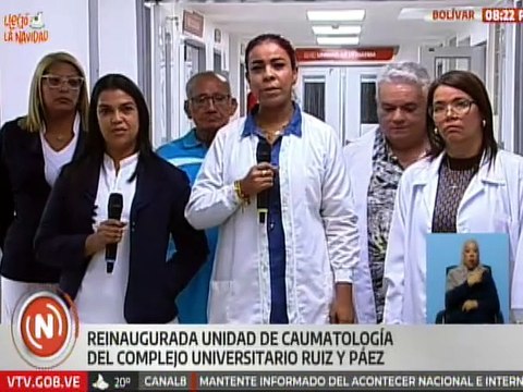Bolívar | Autoridades reinauguran la Unidad de Caumatología del Complejo Universitario Ruíz y Páez