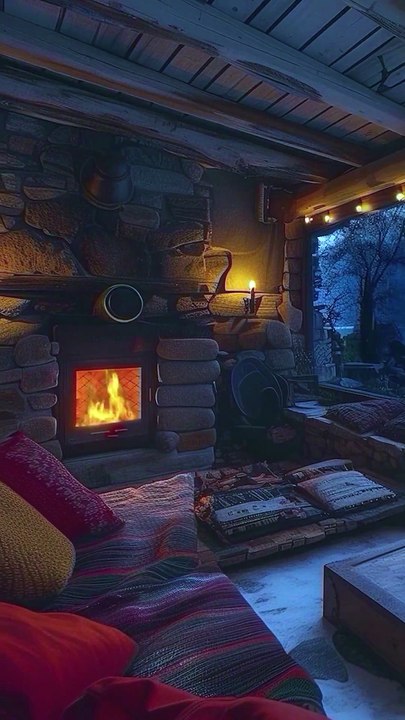 Rainy Night Serenity, Warm Fire, Cool Lightning.