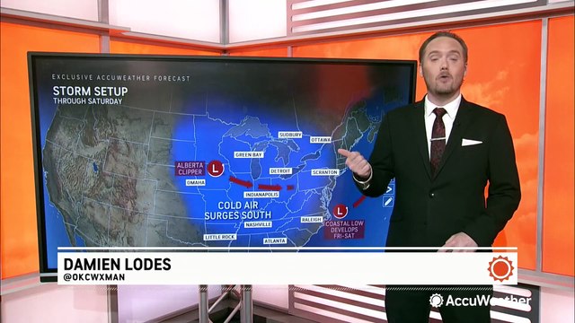 Snow and icy winds coming from the Midwest to the Northeast