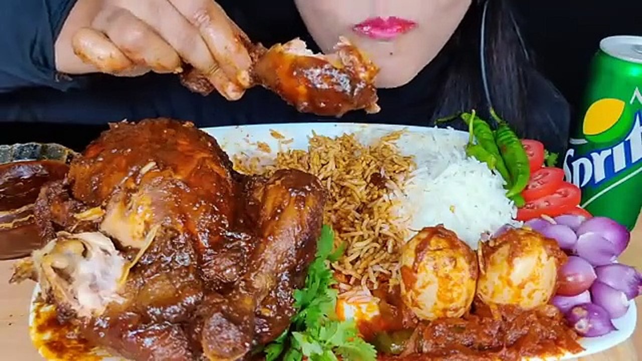 ASMR EATING WHOLE CHICKEN CURRY WITH RICE+EGG CURRY EATING l BIG BITES l FOOD VIDEOS