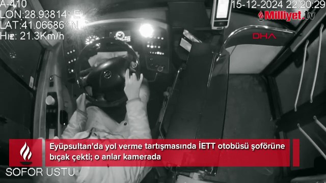 Eyüpsultan'da maganda dehşeti! Otobüs şoförüne bıçak çekti; yolcuyu tehdit etti