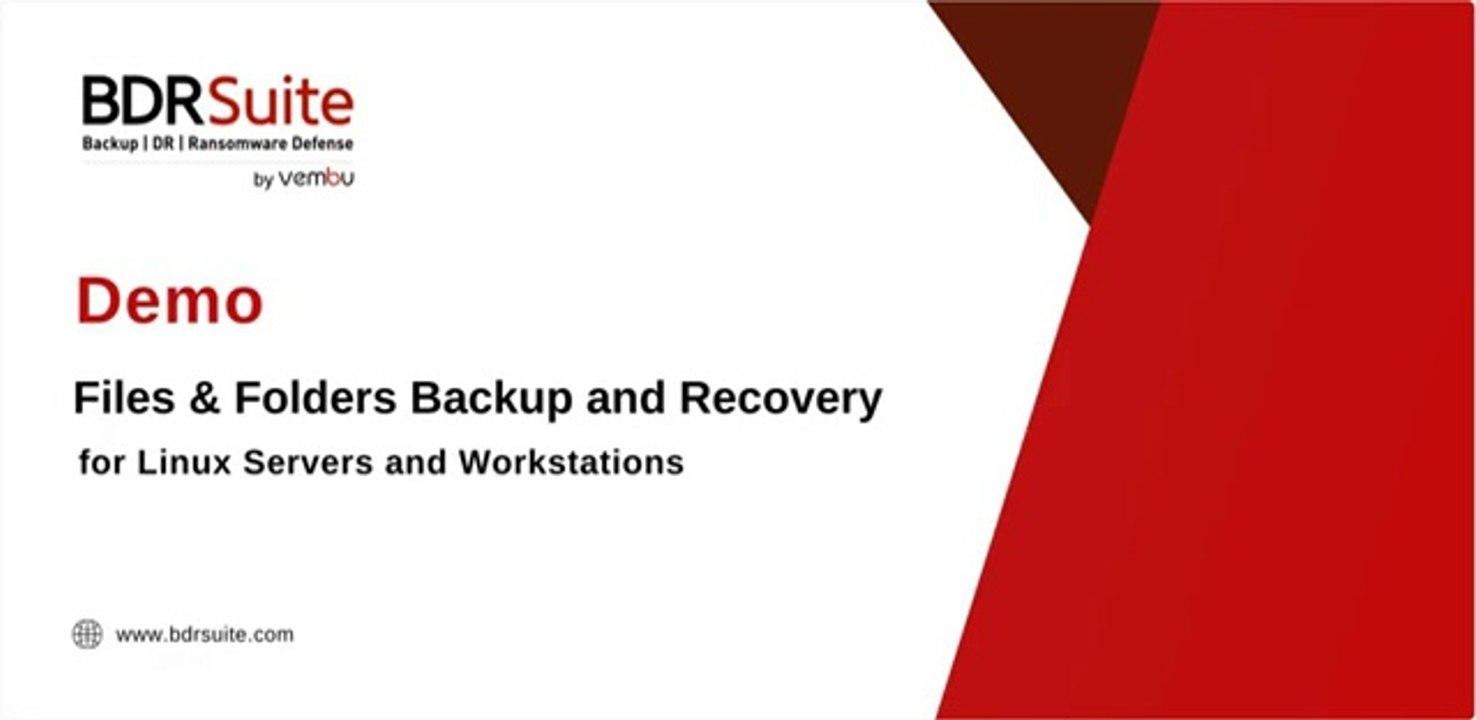 How to Backup and Restore Linux Files & Folders | BDRSuite Demo
