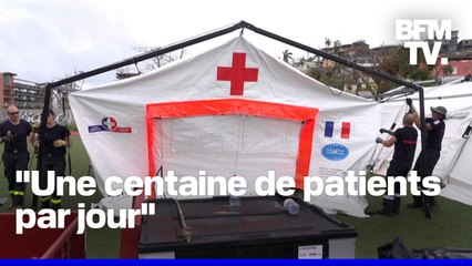 À Mayotte, les secours construisent en urgence un hôpital de campagne, une semaine après la destruction partielle du seul centre hospitalier de l’archipel