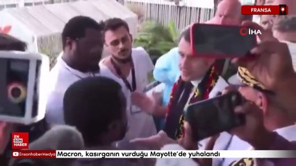 Macron, kasırganın vurduğu Mayotte’de yuhalandı