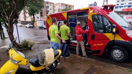 Motociclista fica ferido em acidente de trânsito na Rua Rio Grande Sul