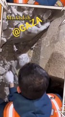 إنقاذ قطة في غزة من تحت الأنقاض....Cat rescued from under rubble in Gaza