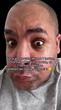Si Il y a 2 tortues devant 1 tortue, 2 tortues derrière 1 tortue, et 1 tortue au milieu. Combien de tortues y a-t-il ? 🤔🐢