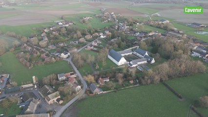Le Brabant wallon vu du ciel : Sart-Risbart à l’heure où le soleil disparaît