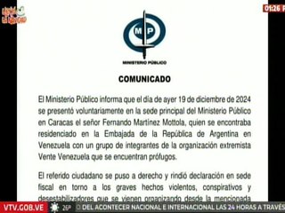 Comunicado | MP confirmó que Fernando Martínez Mottola decidió colaborar con la justicia venezolana