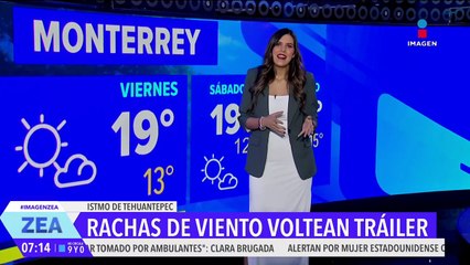 Rachas de viento voltean tráiler en el Istmo de Tehuantepec