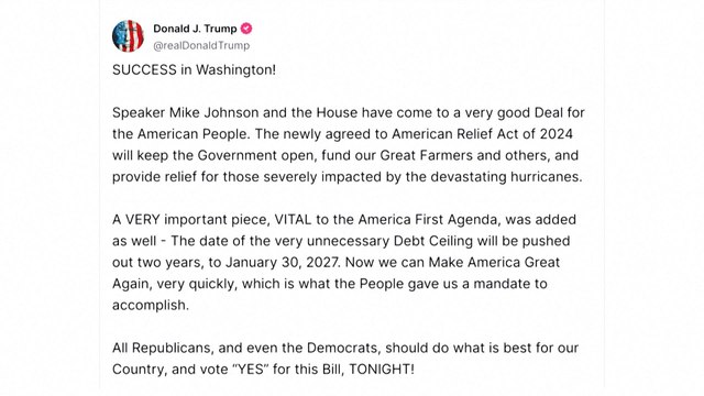 Donald Trump hails deal to avoid government shutdown