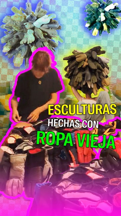 Esculturas hechas con ropa vieja