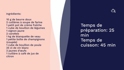 Blanquette de veau facile au Cookeo