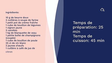 Blanquette de veau facile au Cookeo
