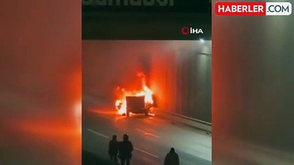 Ankara'da Kaza Sonrası Araç Alev Alev Yandı