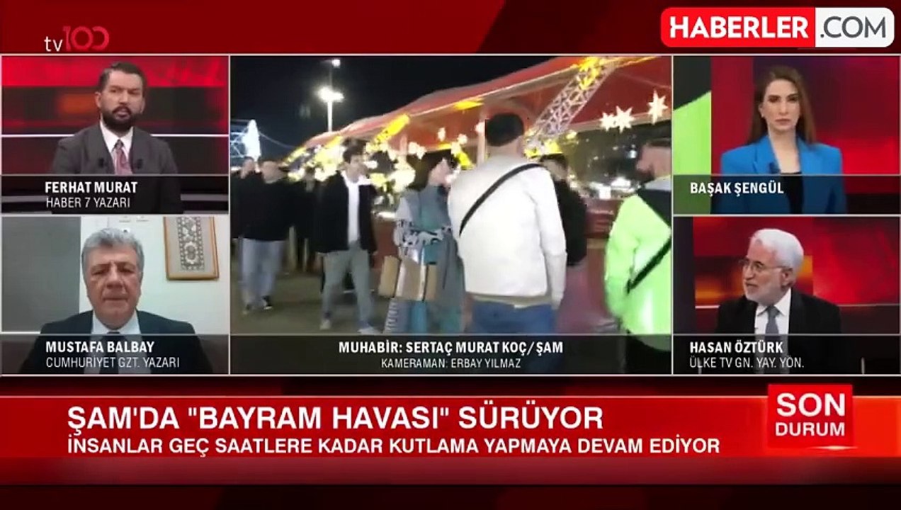 Şam'da Bayram Havası: Esad Gitti, Lunaparklar Doldu! tv100 muhabiri canlı yayında aktardı