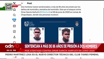🚨 Sentencian a 86 años de prisión a dos sujetos por el atentado contra Omar García Harfuch