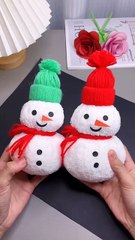 How to Make a Snowman with Towels – Easy DIY Tutorial - DIY Towel Snowman Craft