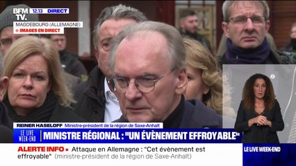 Attaque à Magdebourg: "Ce soir, nous organiserons une veillée avec un office religieux dans la cathédrale", annonce Reiner Haseloff, ministre-président de la région Saxe-Anhalt
