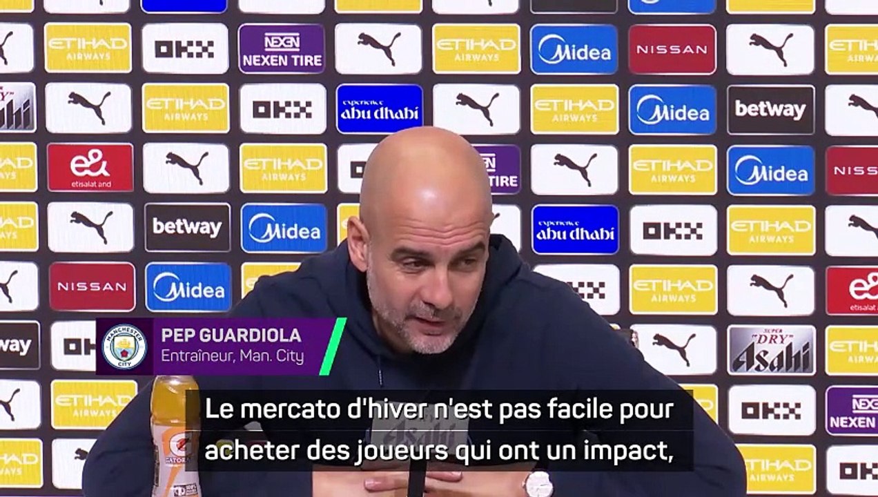 Guardiola : “Le mercato d'hiver n'est pas facile pour acheter des joueurs qui ont un impact”