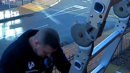 Ladder snaps as man hangs Christmas decorations outside his house