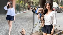 Hottie Giorgia Andriani Gets Clicked With Her Cute Little Doggo | Spotted | Bandra