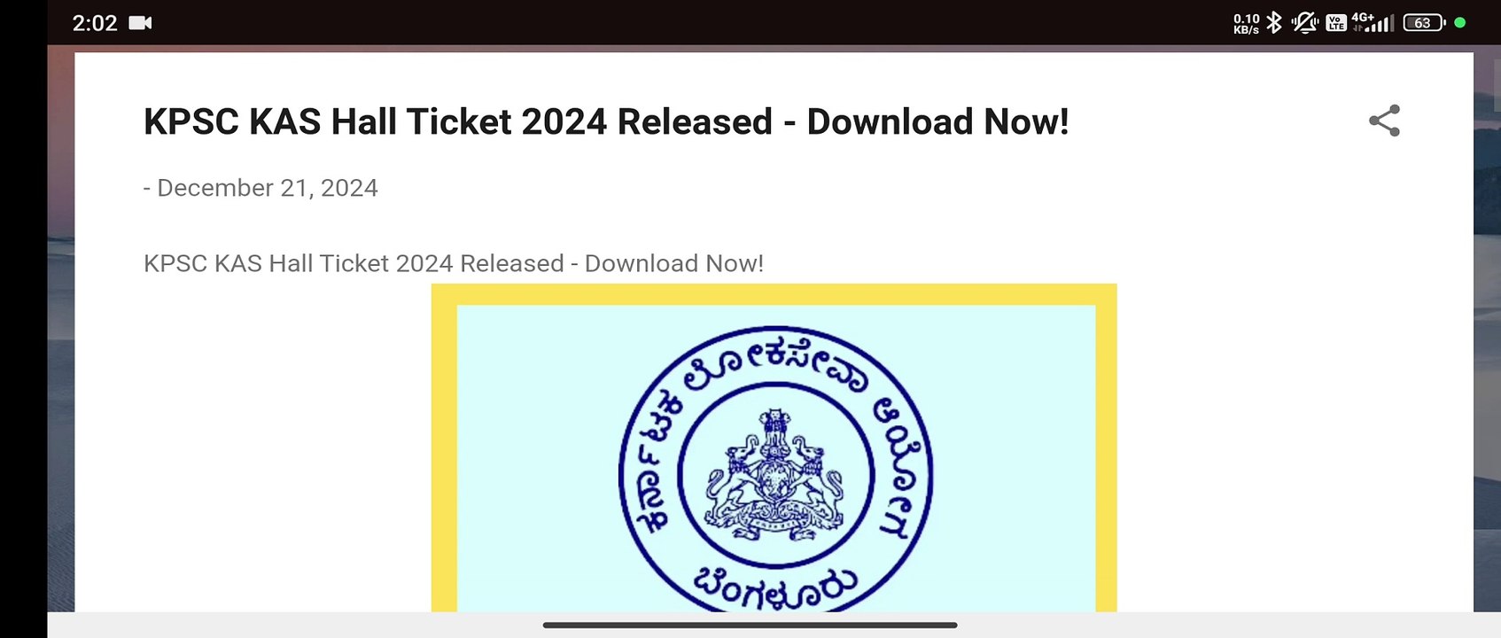 Karnataka PSC KAS Hall Ticket 2024 Released – Download Now for Prelims Exam on 29th December!