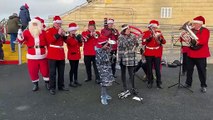 'Jingle Bells' from St Mark's Silver Band (and Santa Claus) before Irish League kick-off