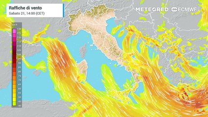 Ancora venti forti sull'Italia
