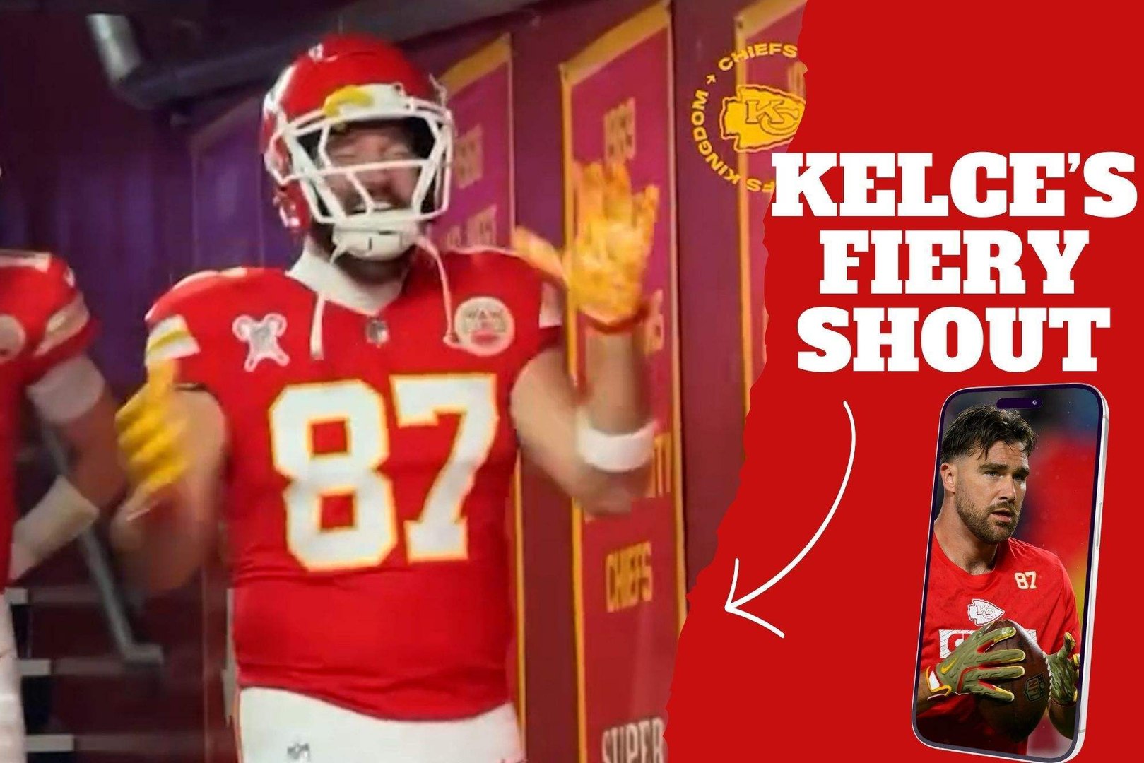 Travis Kelce scream his lungs out as the tight end inspires Kansas City Chiefs to get ready for battle