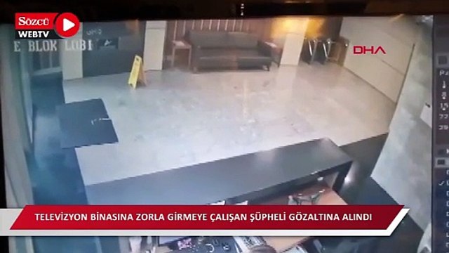 İstanbul'da televizyon binasına zorla girmeye çalıştı: Polise el bombası gösterdi
